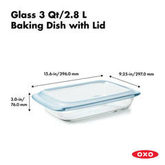 Glass Baking Dish with Lid (3.0 Qt)