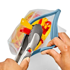 Silicone Reusable Bag Stand-Up Quart (32 oz) - Ocean Blue