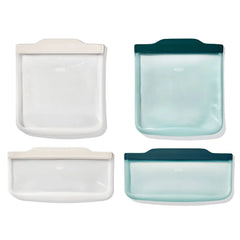 Silicone Reusable Bag - 4 Piece Lunch Set - Oat/Lagoon