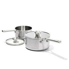 Stainless Steel Mira Series 1.7qt And 3.3qt Sauce Pan With Lid