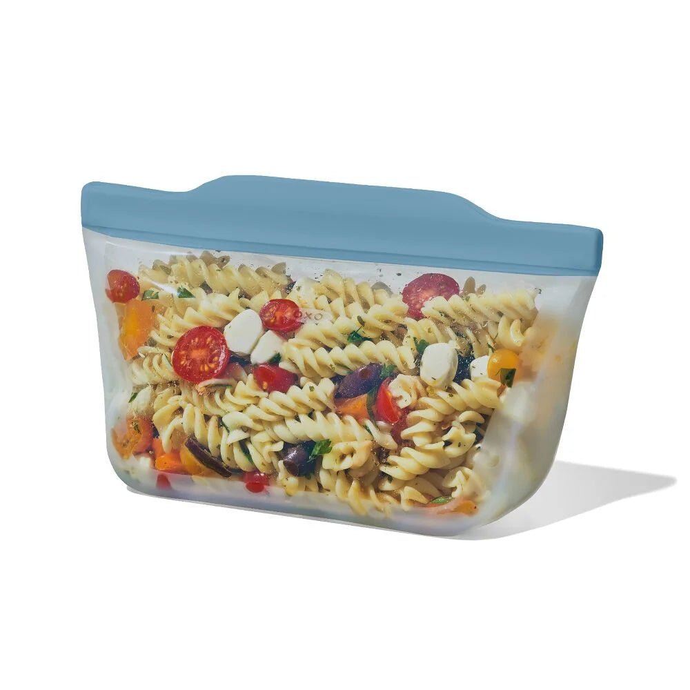 Silicone Reusable Bag  Stand-Up Quart (32 oz) - Ocean Blue