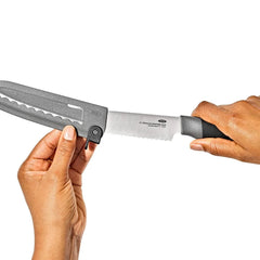 5 in Serrated Utility Knife with Locking Sheath
