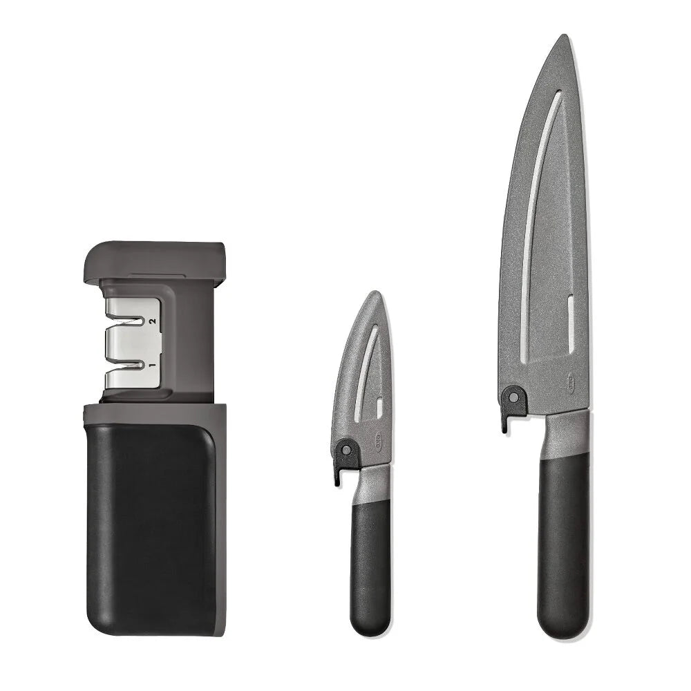 3-Piece Knife & Sharpener Set