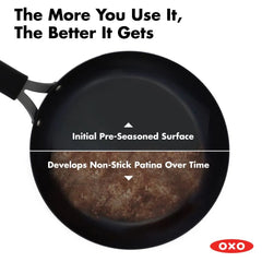 OXO Obsidian Outdoor Carbon Steel 12-Inch Perforated Frypan