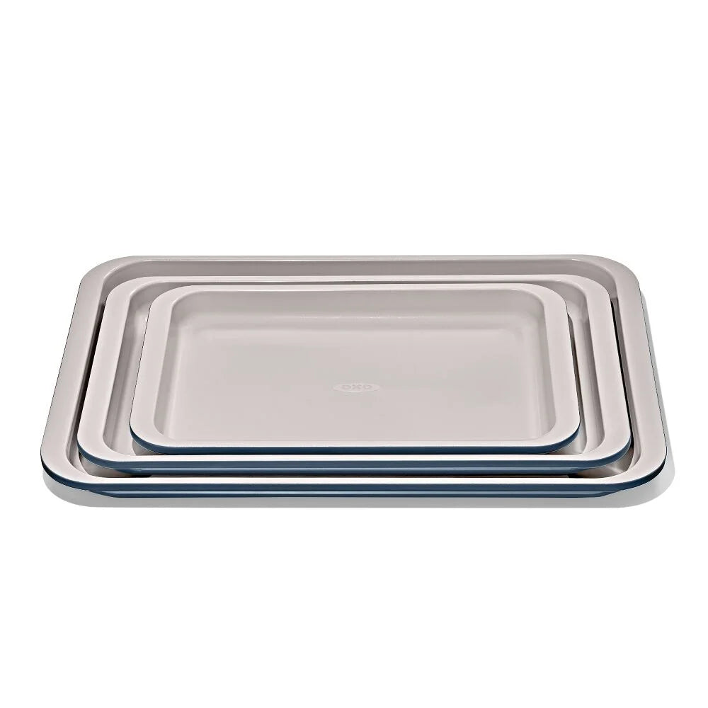 Non-Stick Pro Ceramic Coated Metal Bakeware 3Pc Set - Storm Blue