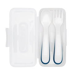 On-the-Go Plastic Fork and Spoon Set with Travel Case