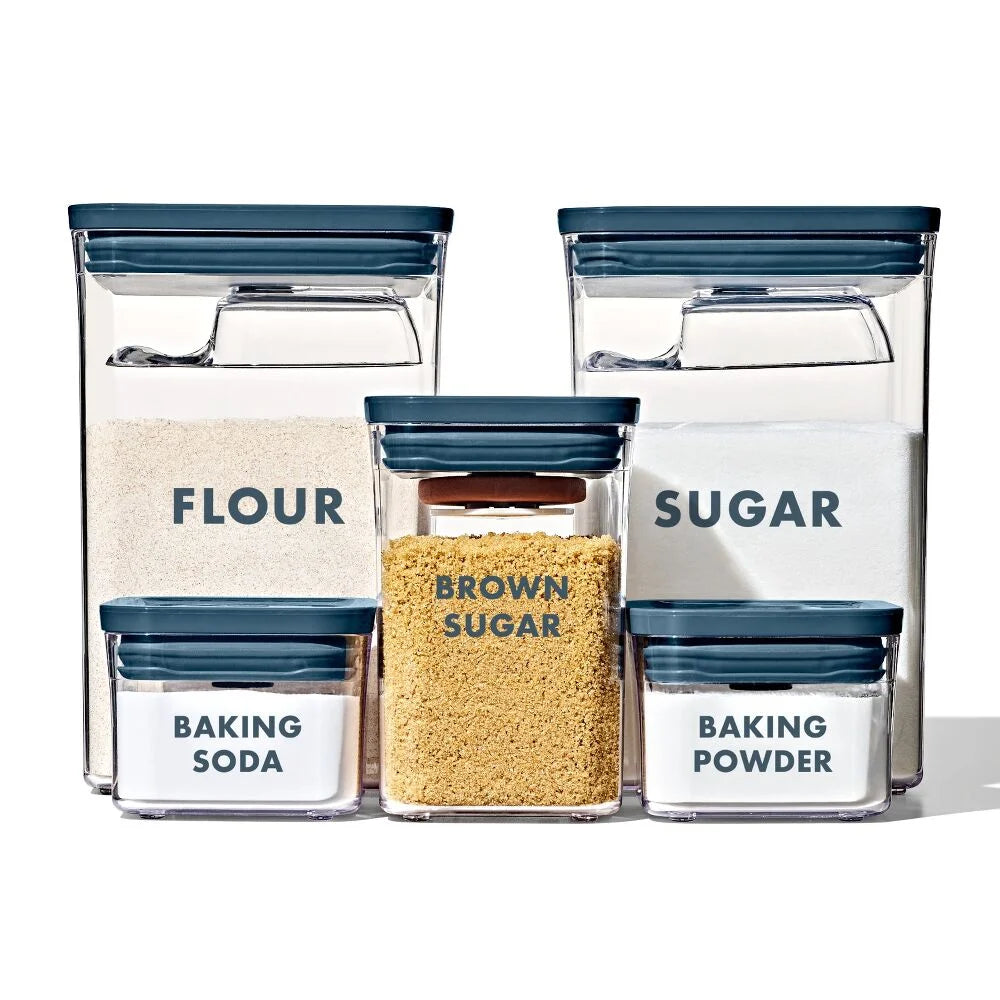 8-Piece Prelabeled Baking POP Container Set – Storm Blue